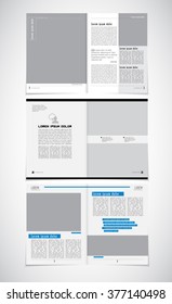 Conjunto de layouts. Abrir revista, Ilustração vetorial.