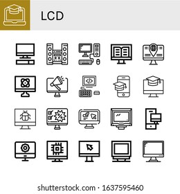 Set of lcd icons. Such as Screen, Computer, Home theater, Monitor , lcd icons