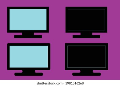 Conjunto de ilustraciones de monitores LCD. monitores vectoriales coloridos.