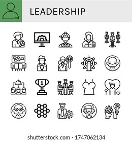 Set of leadership icons. Such as People, Human resources, Engeneering, Manager, Accountant, Group, Meeting, Businessman, Headhunting, Leadership, Man, Trophy , leadership icons