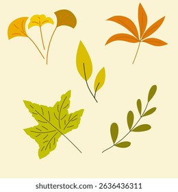 Set leaf auntum design icon 