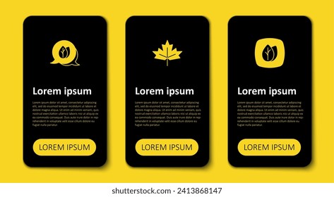 Fijar hojas, hojas de arce canadienses y . Plantilla de infografía empresarial. Vector