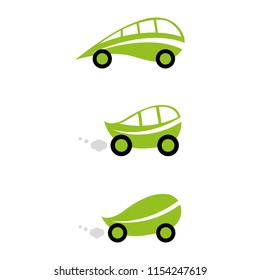 a set of leaf car icons
