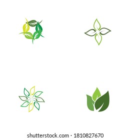 Set Leaf  ecology Logo Template vector symbol nature
