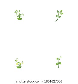 Set Leaf  ecology Logo Template vector symbol nature