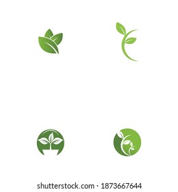 Set Leaf  ecology Logo Template vector symbol nature