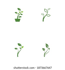 Set Leaf  ecology Logo Template vector symbol nature