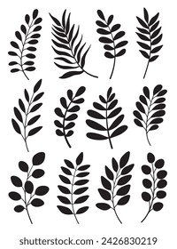 Blatt-Set. Handgezeichnete dekorative Elemente.