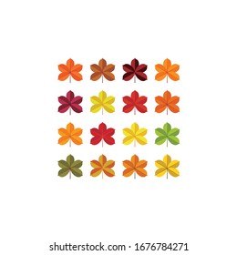 conjunto de iconos de hoja. icono de hoja para el otoño