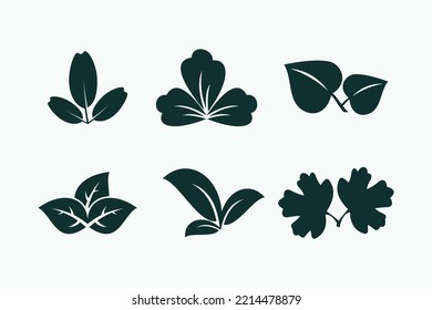 set of leaf icon logo design vector. nature, leaves, ecology, plant logo element.