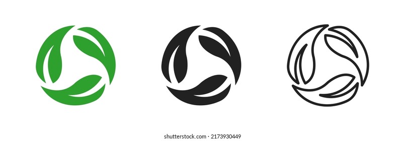 Set of leaf icon. Vector isolated illustration. Leaves eco symbol collection. EPS 10.