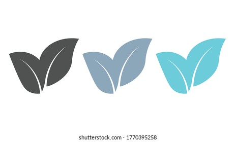 Set of Leaf Icons, Flat Vector Design