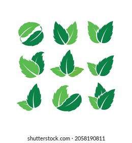 Set of Leaf logo design template