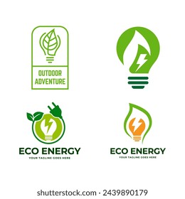 Set of Leaf logo set logo vector. Simple design logo template.