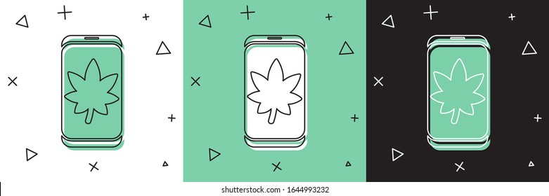 Permite ajustar la hoja en el icono de la pantalla del teléfono móvil aislado en fondo blanco y verde, negro.  Ilustración vectorial