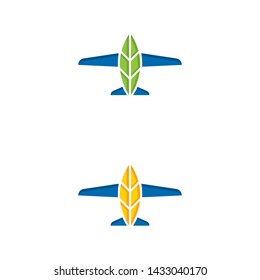 a set of leaf plane icons