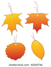 Set of leaf price tags