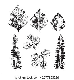 conjunto de impresiones de hoja para diversos diseños