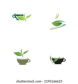 set of leaf shoots green organic tea mug leaf logo symbol design idea
Green tea vector logo template. Design with leaf and cup symbol.