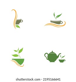 set of leaf shoots green organic tea mug leaf logo symbol design idea
Green tea vector logo template. Design with leaf and cup symbol.