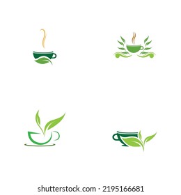 set of leaf shoots green organic tea mug leaf logo symbol design idea
Green tea vector logo template. Design with leaf and cup symbol.