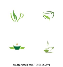set of leaf shoots green organic tea mug leaf logo symbol design idea
Green tea vector logo template. Design with leaf and cup symbol.