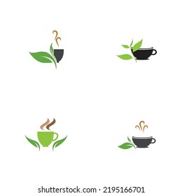 set of leaf shoots green organic tea mug leaf logo symbol design idea
Green tea vector logo template. Design with leaf and cup symbol.
