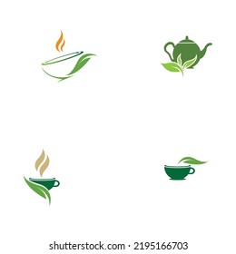 set of leaf shoots green organic tea mug leaf logo symbol design idea
Green tea vector logo template. Design with leaf and cup symbol.