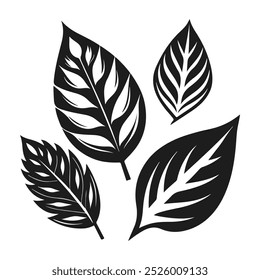 A set of leaf silhouette vector art free download 