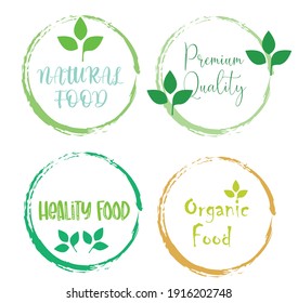 Set Leaf symbol vector icon illustration
