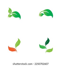 set of  leaf vector logo design, eco friendly concept