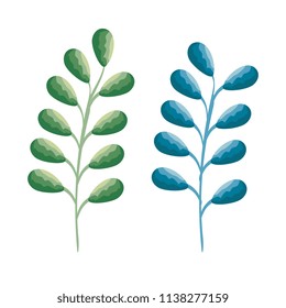 set leafs plant icons