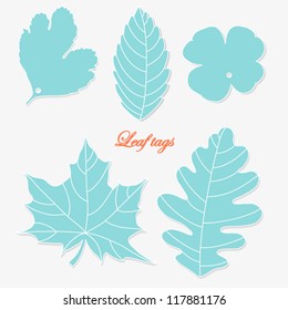 Set of leafs tags/stickers