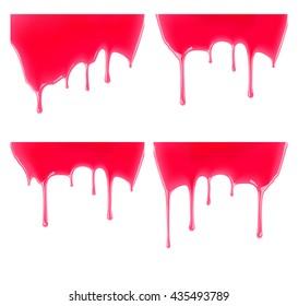 Set of leaking jelly or jam on white background. Vector illustration.