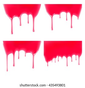 Set of leaking jelly or jam on white background. Vector illustration.