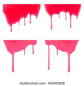 Set of leaking jelly or jam on white background. Vector illustration.