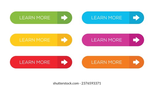 Set of learn more buttons vector