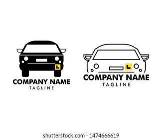 Set of Learner driver car icon vector illustration logo template