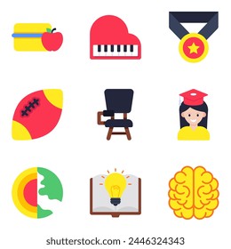Set of Learning Flat Icons

