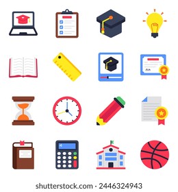 Set of Learning Flat Icons

