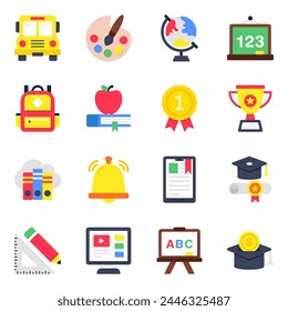 Set of Learning Flat Icons

