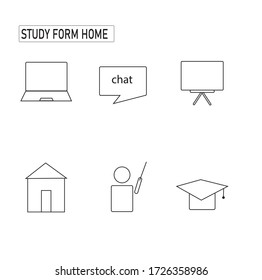 Set of learning from home vector illustration elements