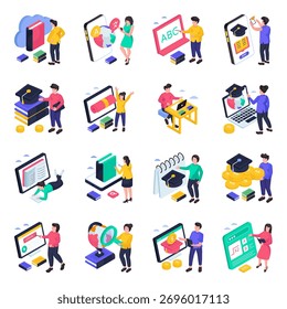 Conjunto de Ilustrações Isométricas de Estudo