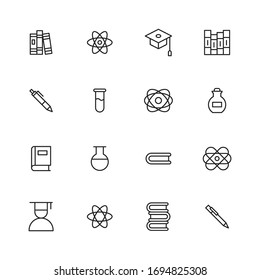 Set of learning related vector line icons. Premium linear symbols pack. Vector illustration isolated on a white background. Web symbols for web sites and mobile app. Trendy design. 
