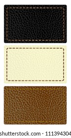 Set of leather labels