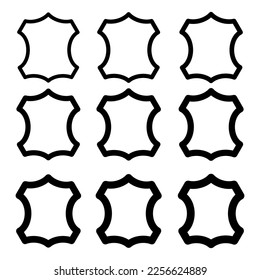 Set of Leather skin fashion icon, animal material graphic sign, texture design vector illustration .