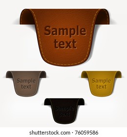 Set of leather tag labels. Vector eps10 illustration