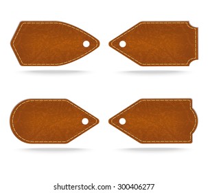 Set of leather tag on white  background ,Vector illustration
