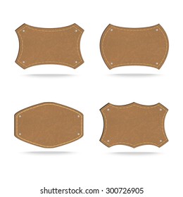 Set of leather tag on white background ,Vector illustration