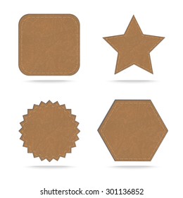 Set of leather tag on white  background .Vector illustration